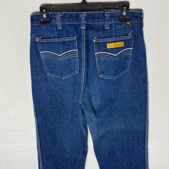 Vintage Howick Dark Blue Western Style Long Inseam High Rise Straight Leg Jeans - Picture 9 of 13